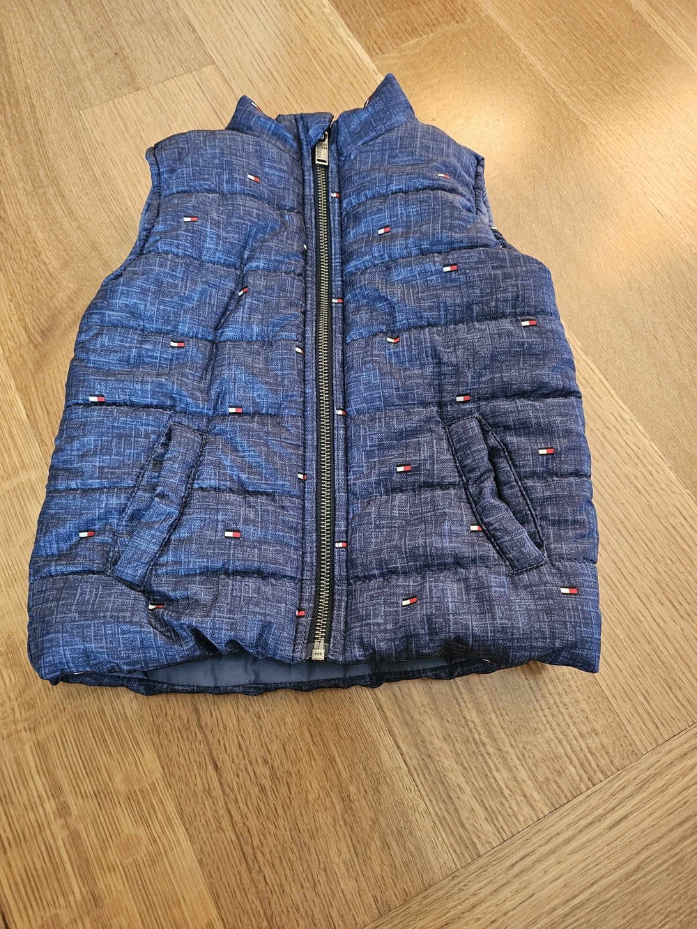 Tommy Hilfiger Blue Quilted Puffer Vest with Logo Accents